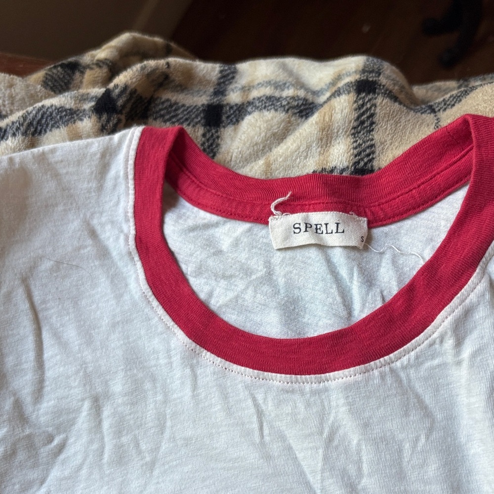 Spell Red and White Ringer Tee